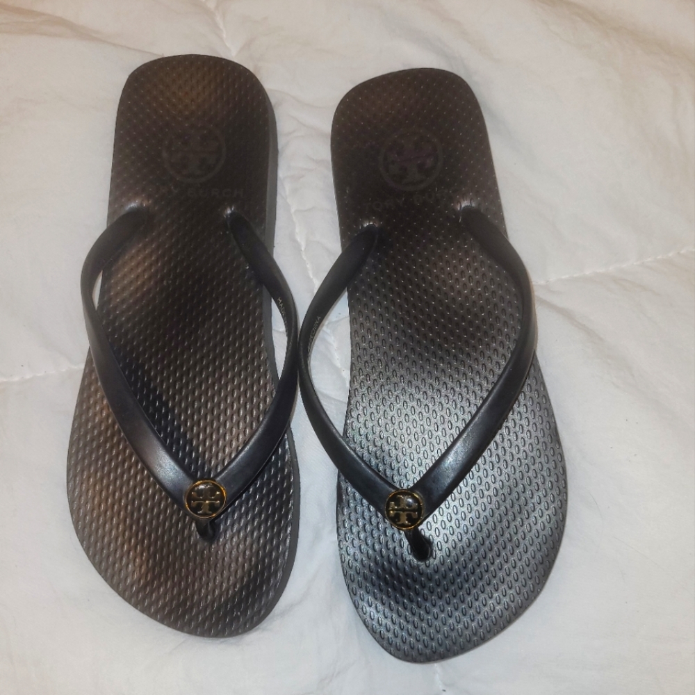 Tory Burch black flip flops size 6
